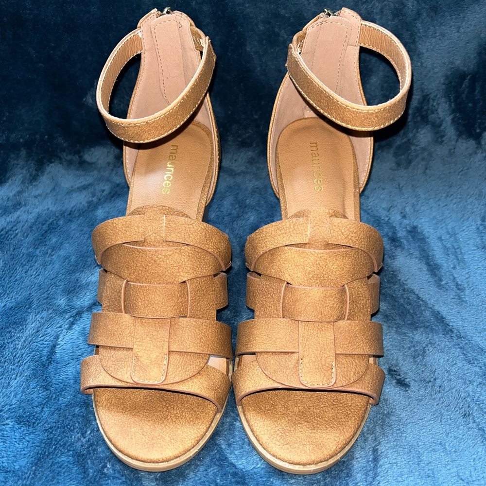 Brown Medallion Block Heels by Maurice’s